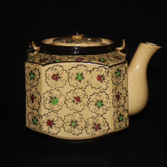 Cube Japanese Hand Painted Teapot | Vintage Tea Pot - Picture 5 of 9